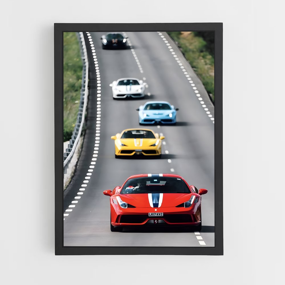 Poster Route des Supercars – affiche Ferrari (vue 2)